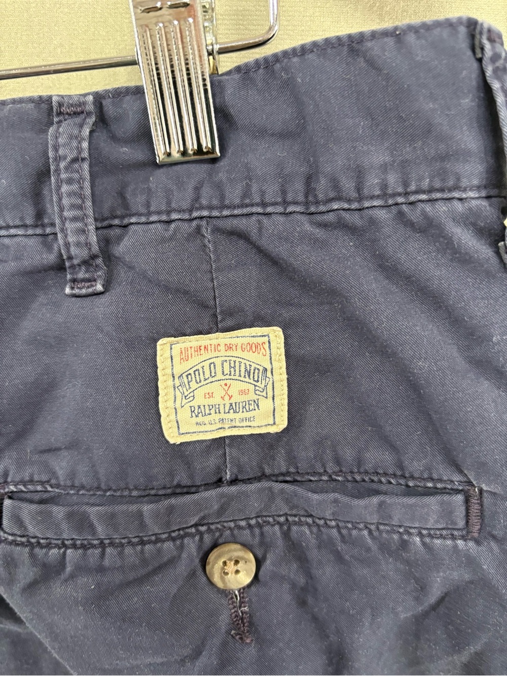Vtg Polo Ralph Lauren Made USA ‘90 Chinos Navy Size 36/30 Retro Classic - Picture 10 of 10